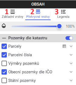Menu aplikace