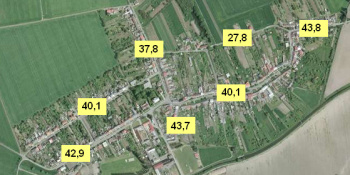 Průměrný věk dle jednotlivých ulic 2012